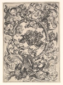 Ornament with Owl Mocked by Day Birds by Martin Schongauer