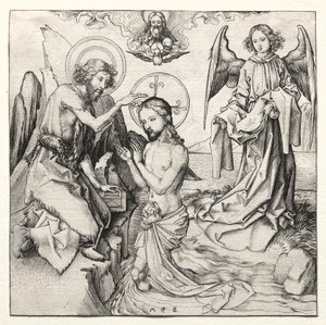 The Baptism of Christ in the Jordan by Martin Schongauer
