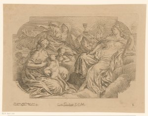 Female Personifications of Three Divine Virtues (Ceiling Paintings in the Sacrestia di Solimena)