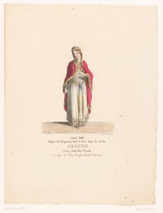 Costume of Queen Berthe from the Tragedy Le Siège de Paris (Berthe) (Theater Costumes) (Théâtre Français: Collection of Costumes by MM. J. Alaux and L. Duponchel after the Manuscript Drawings of the Bibliothèque de la Comédie) by Martin Sylvestre Baptiste
