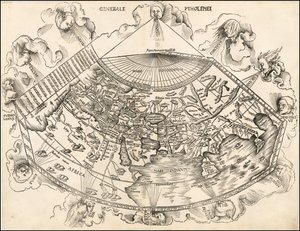 1513 Ptolemaic World Map by Martin Waldseemüller