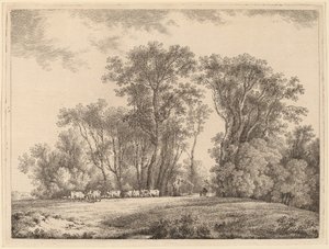 A Meadow with Cattle at the Edge of a Wood by Martin von Molitor