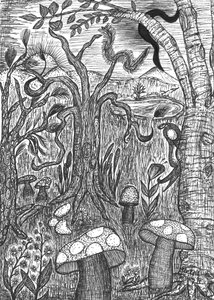 Landscape with Mushrooms by Martina Konitzky