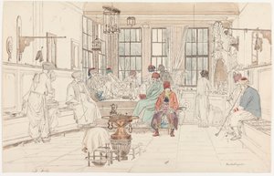 The Interior of a Turkish Café by Martinus Rørbye