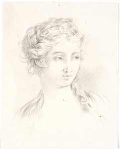 Head of a Woman in Three-Quarter Profile Facing Right by Martinus Rørbye