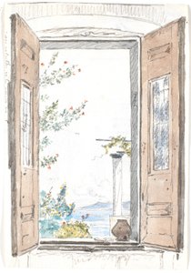View Through a Window on Procida by Martinus Rørbye