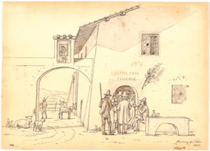Italians Outside a Cheese Shop