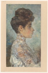 Portrait of Lizzy, in Profile to the Right by Martinus van Andringa