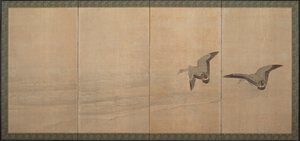 Geese Over a Beach by Maruyama Okyo