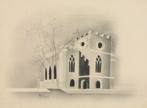 A Gothic Church by Moonlight, 1840 by Mary Altha Nims