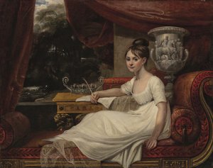Portrait of Eleanor Anne Porden, Lady Franklin, on a Chaise Longue by Mary Ann Flaxman