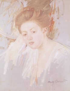 Head of a Young Girl by Mary Cassatt