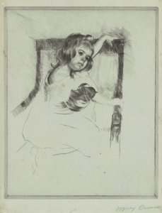 Kneeling in an Armchair by Mary Cassatt