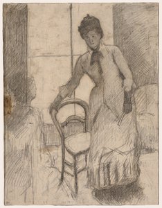 The Visitor (recto), The Visitor (verso), c. 1881 by Mary Cassatt