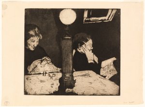 Under the Lamp by Mary Cassatt