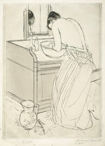 Woman Bathing by Mary Cassatt