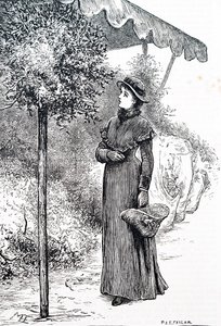 A woman buying holly to use for Christmas decorations by Mary Ellen Edwards