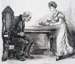 A Woman Giving the Crossing Sweeper a Warm Dinner by Mary Ellen Edwards