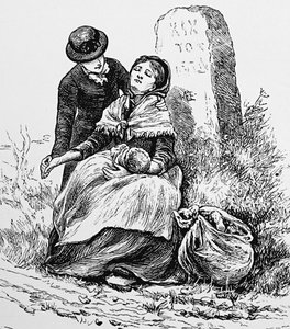 An Unmarried Mother and Baby Found Exhausted by the Roadside by Mary Ellen Edwards