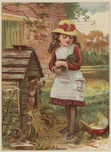 Girl with puppy