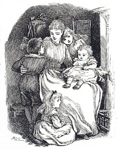 Illustration of a Mother with Her Children by Mary Ellen Edwards
