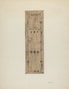 Copper-studded Door One of a Pair, c. 1939