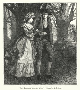 The Prentice and the Maid (engraving) by Mary L. Gow