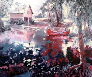 Elvaston Boat House and Lake by Mary Smith