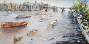 Jubilee Pageant on the Thames by Mary Smith