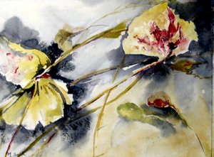 Lily Leaves Drifting by Mary Smith