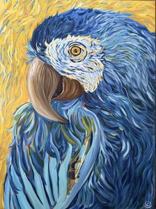 Vibrant Blue Macaw by Maryna Kovalchuk