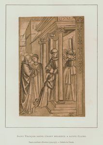 St Francis of Assisi Cutting the Hair of St Claire by Maso di Banco Giottino