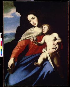 Virgin and Child. Painting by Massimo Stanzione by Massimo Stanzione