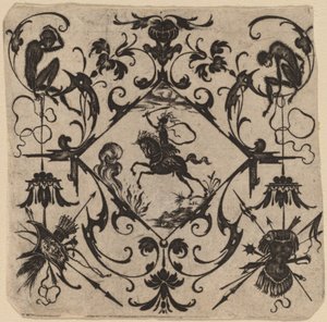 Ornament with Grotesque by Master CR