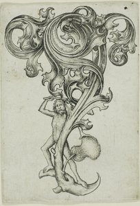 Thistle Ornament with Wild Man by Master E.S.