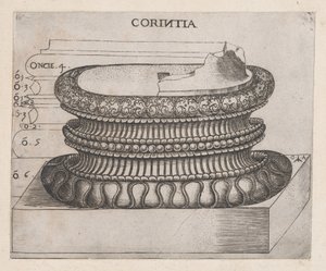 Speculum Romanae Magnificentiae: Corinthian Base, ca. 1537 by Master GA