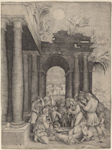 The Adoration of the Shepherds by Master HFE after Domenico Beccafumi