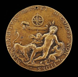 An Allegory of Faith: Lions Devouring a Nude Youth by Master IO.FF.