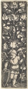 Ornament with a Genius Holding a Shield