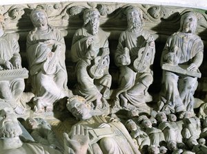 Portico de la Gloria Depicting Musicians (detail) by Master Mateo
