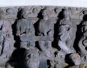 Portico de la Gloria Depicting Musicians (detail) by Master Mateo