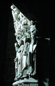 Detail of the Portico de la Gloria with the Old Testament prophets by Master Mateo