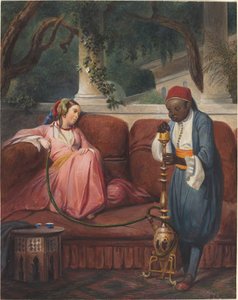 Oriental Woman with a Waterpipe