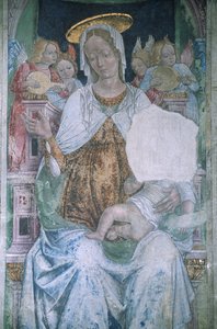Italy, Piedmont, Serralunga di Crea, Sacro Monte di Crea, Basilica of Santa Maria Assunta, chapel, fresco by Master of Crea