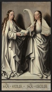 Saints Ottilia and Cecilia Panel of the St Anne Altarpiece by Master of Frankfurt