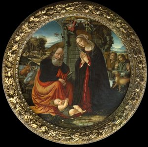 The Nativity, with Mary and Joseph on the Way to Bethlehem, the Annunciation to the Shepherds and the Arrival of the Shepherds by Master of Marradi