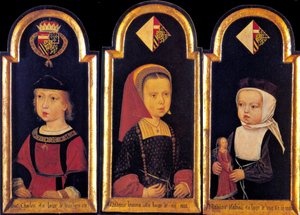 Archduke Charles, the later Holy Roman Emperor Charles V, with his sisters Eleanor and Isabella at the age of 2 years, 1502