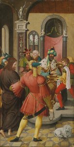 The wing of an altarpiece: Christ before Pilate by Master of the Antwerp Adoration