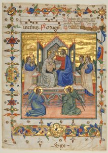Leaf from an Antiphonary: Coronation of the Virgin, 1400s by Master of the Beffi Triptych