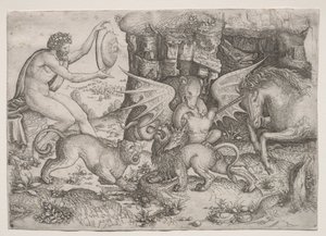 Allegorical Theme: Combat of Animals by Master of the Beheading of St. John
